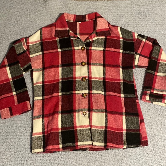 Jackets & Blazers - M Pink boutique flannel